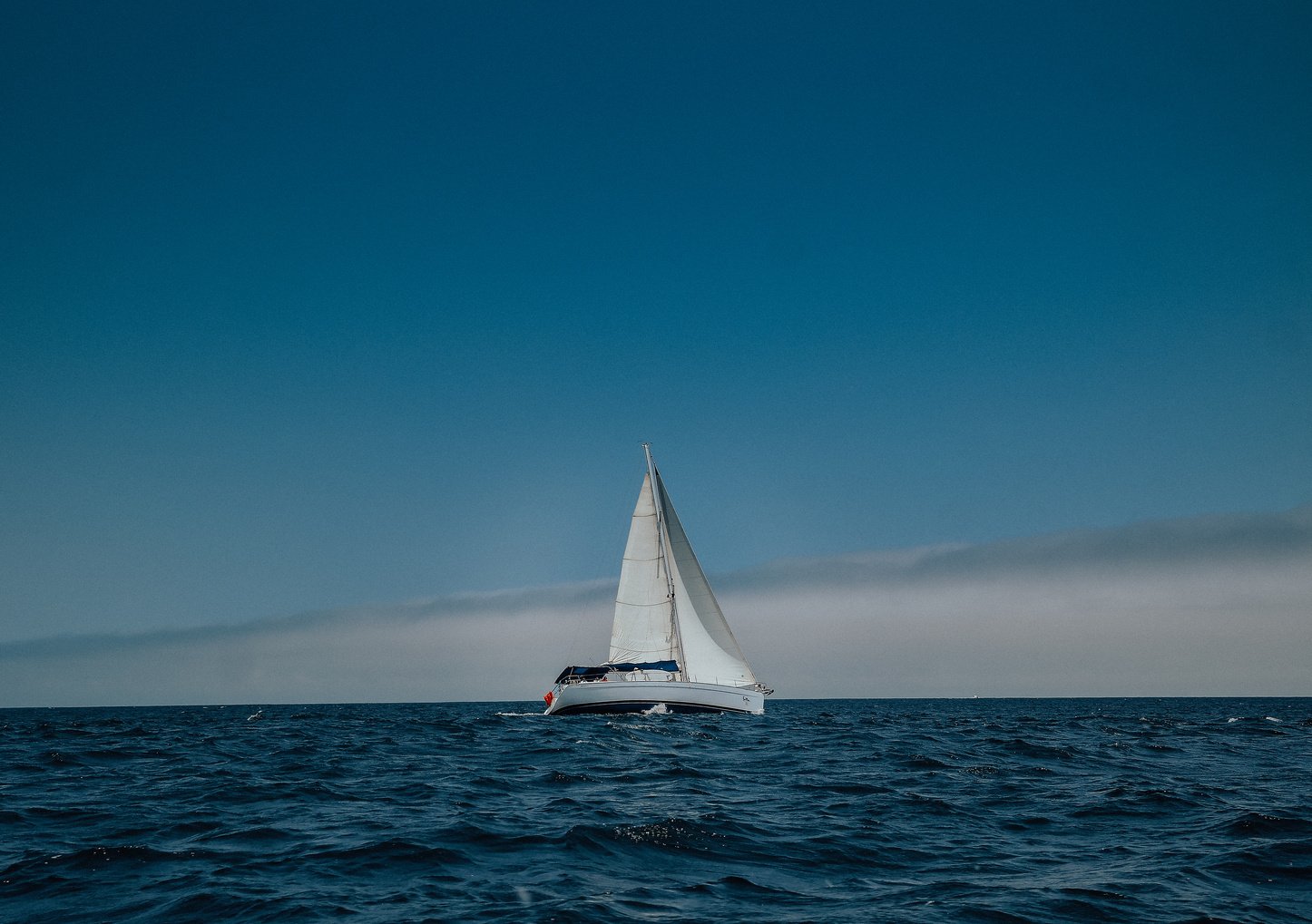 A Sailboat in the Sea 